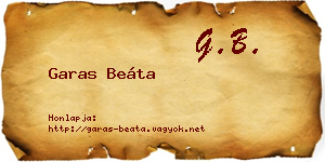 Garas Beáta névjegykártya