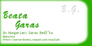 beata garas business card